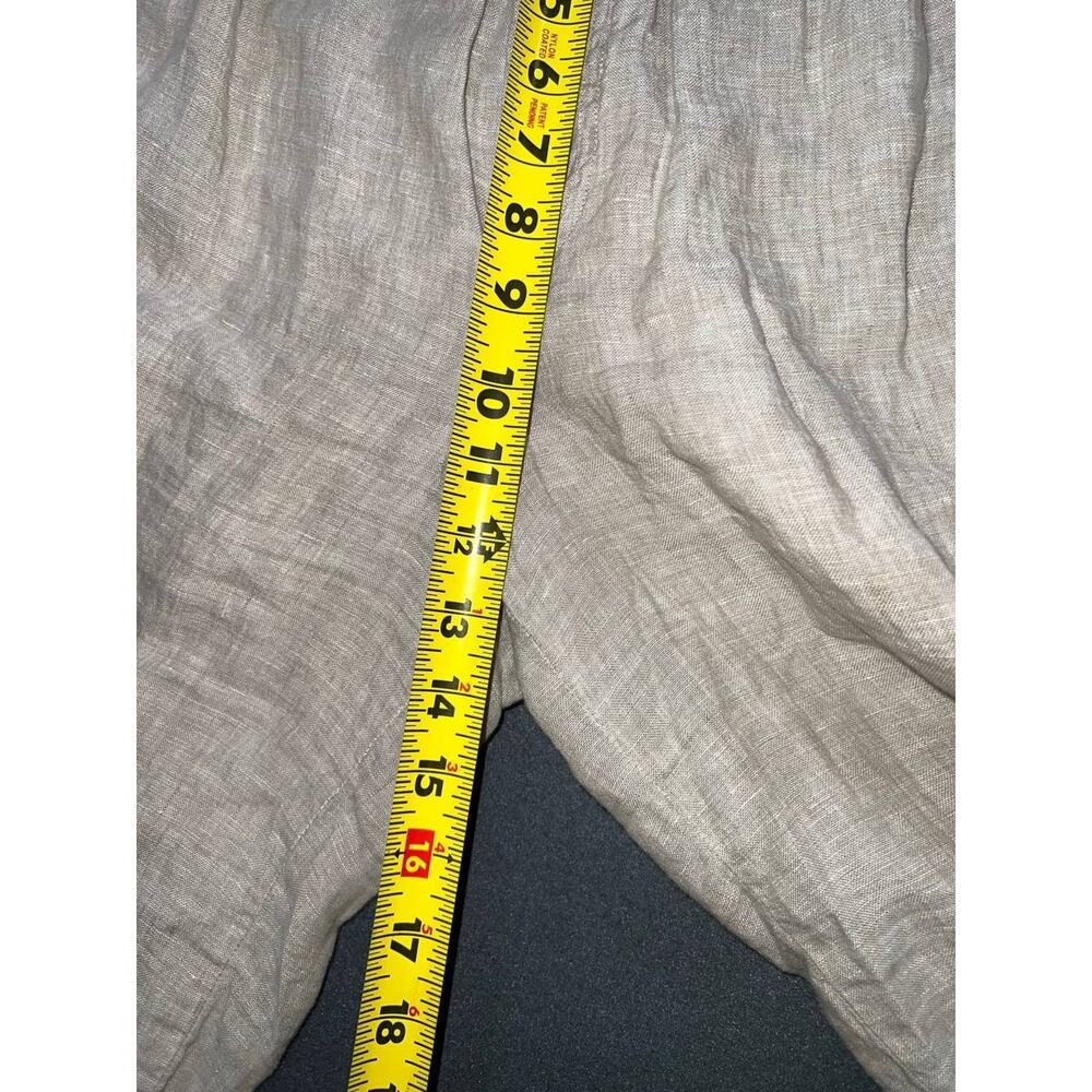 Quince 100% Linen Wide Leg Pants Tan Elastic Waist Large A009927 - Picture 6 of 9